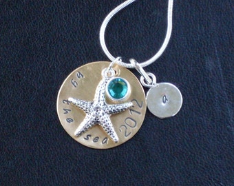 Personalized Starfish Charm Necklace