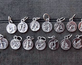 14 Mini Stations of the Cross Medal Set - Lent - Jesus -Easter