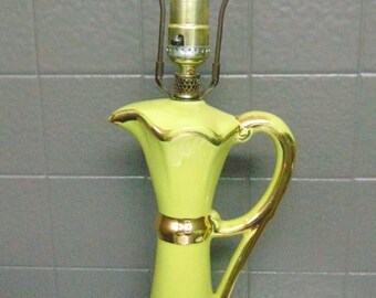 Vintage Lime Green Table Lamp