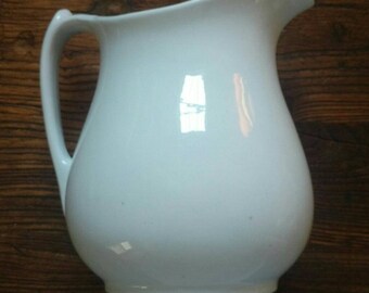 REDUCED! Antique English white ironstone pitcher. Marked H. Burgess. Burslem