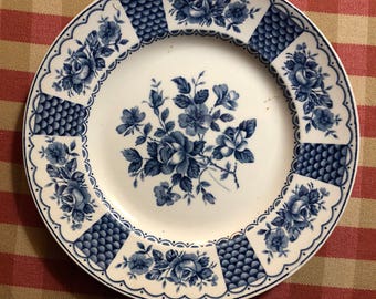 English Country Toile Staffordshire Floral Melody Plate