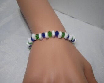 Handmade Peridot And Glass Beads Bracelet