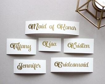 Custom Name Decal, Wedding party decal, Wedding Sticker, Wine glass decal, Personalized Name Decal for envelope, macbook, hanger, yeti