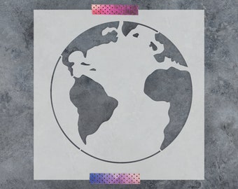 Earth Stencil - Reusable DIY Craft Stencils of the Planet Earth Globe