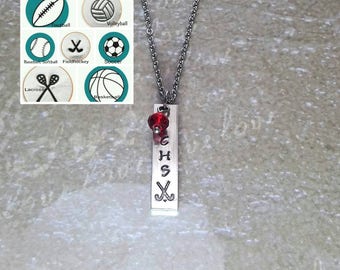 Field Hockey Necklace, Team Jewelry, Coach Gift, Custom Sport Necklace, Soccer Necklace, Softball Necklace, Team Gift,Volleyball Jewelry