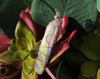 Angel aura quartz necklace