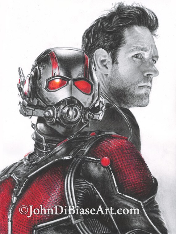  Drawing Print of Paul Rudd as Scott Lang Ant-Man