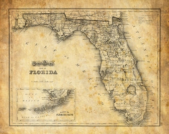 Florida map | Etsy