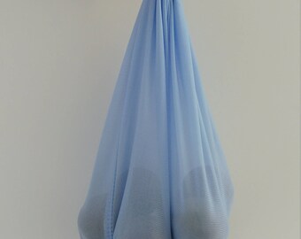 three small blue produce bags // made from repurposed tulle/nylon