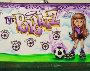 Airbrush Soccer Sports Team Banners Personalized Airbrush Banners