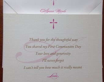 20 printed thank you note cards - flat print