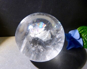 Quartz Sphere, 2.2 inches diameter, 281g, powerful, ball, gift, crystal clear, Madagascar, rainbow inclusions, rainbow quartz, genuine
