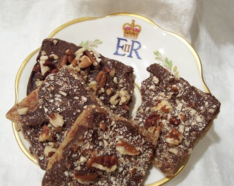 Royal Toffee Bars-Chocolate-Nuts-Carmel Goodness-The Best for the Best-Fit for a Queen or King