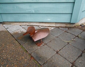 Rusty metal garden art duck recycled products