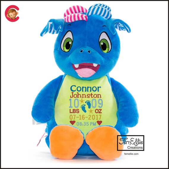 SCORCH the DRAGON Personalized Cubbies, Stuffed Animal Gift, Birth Stats, Monogrammed Gift, Personalized Teddybear* Plush Toys*