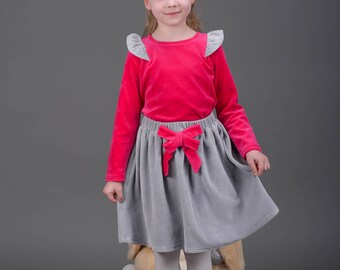 Velour Costume blouse skirt pants