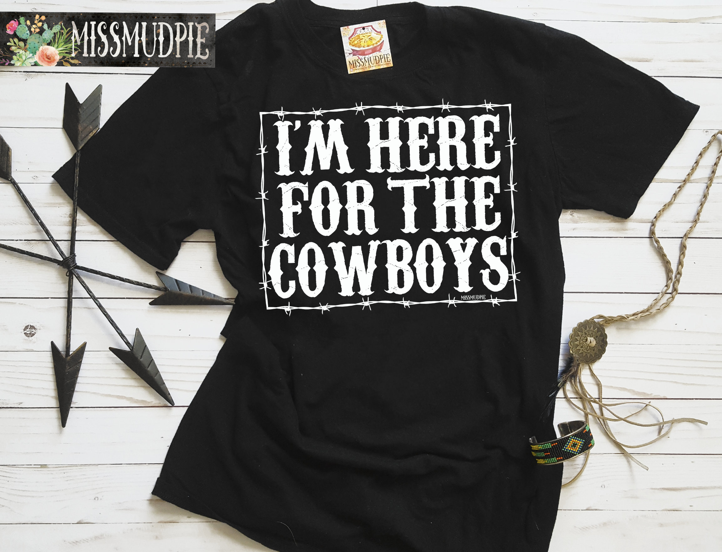 I'm Here For The Cowboys Womens Rodeo Shirt Cowboy