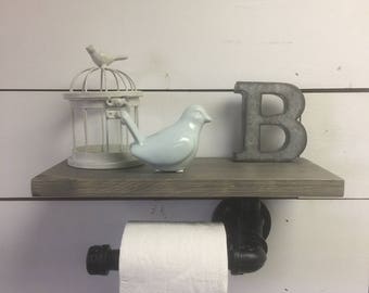 Rustic Toilet Paper Holder, Industrial Toilet Paper Holder