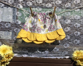 Purple & Yellow Petal Skirt