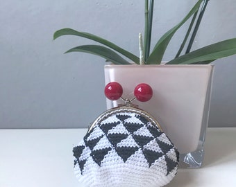 Kisslock Coin purse, Crochet Coin Purse, Blumargot, Metal Frame Purse, Kiss Lock Purse, Kisslock Wallet Pouch, Mother Day Gift, Coin Purse