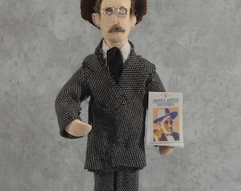 James Joyce Collectible Doll Miniature Art Irish Author Bibliophilia Gift