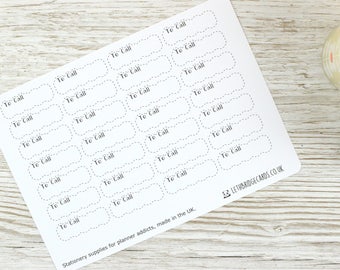 To Call Dashed Scalloped Quarter Box Planner Stickers; Vinyl Matt Stickers; Erin Condren Sized; Happy Planner; Filofax; Kikki K