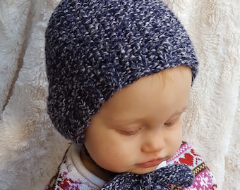 Baby Pixie Bonnet in Marled Blue