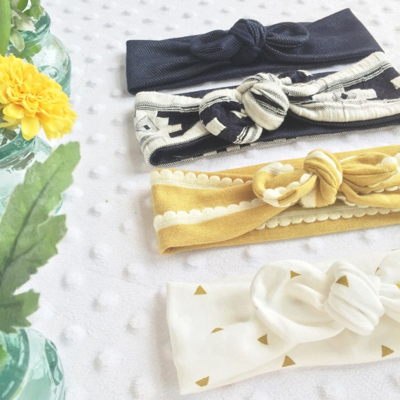 Items similar to Fall Colors Headwraps, Baby Headbands, Mustard