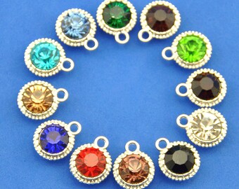 Crystal Drop Birthstone Charm Add On/Swarovski Crystal Birthstone Pendant/Personalized Charm/gemstone charm-small birthstone pendant-G1881-1