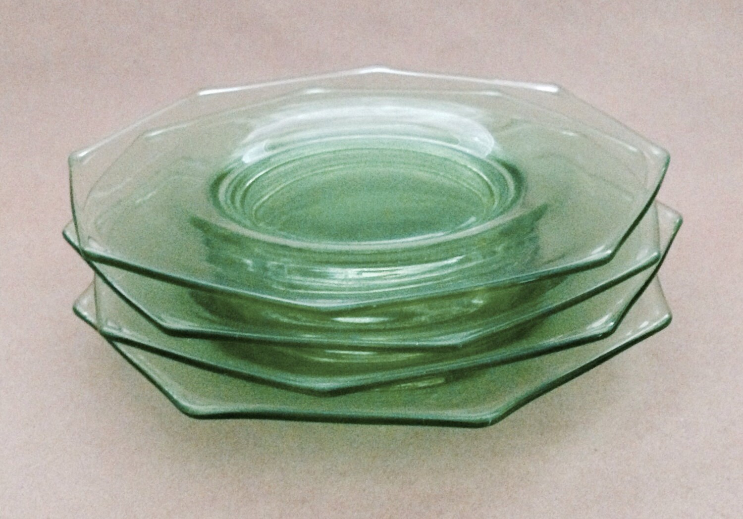 Vintage Green Glass Dessert Plates Designs