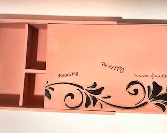 Wooden Box with Sliding Lid