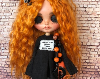 Blythe dress, Blythe clothes, , doll dress, blythe outfit, doll set, blythe couture, blythe fashion, cat dress