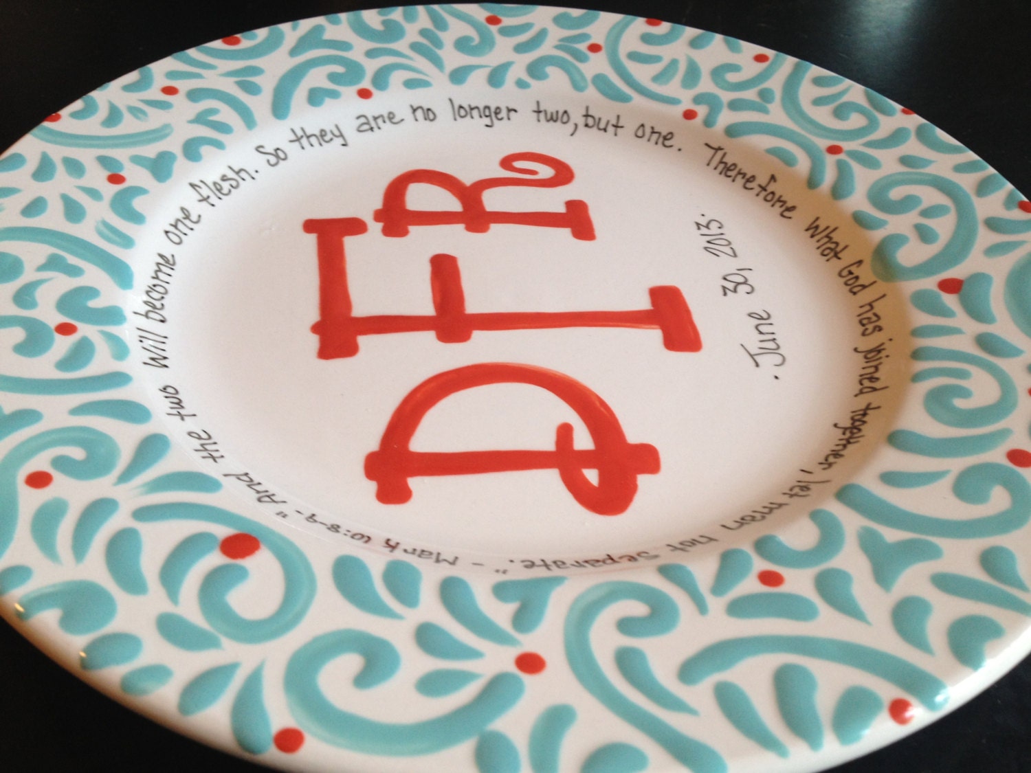 Personalized Monogrammed Plate Wedding Gift