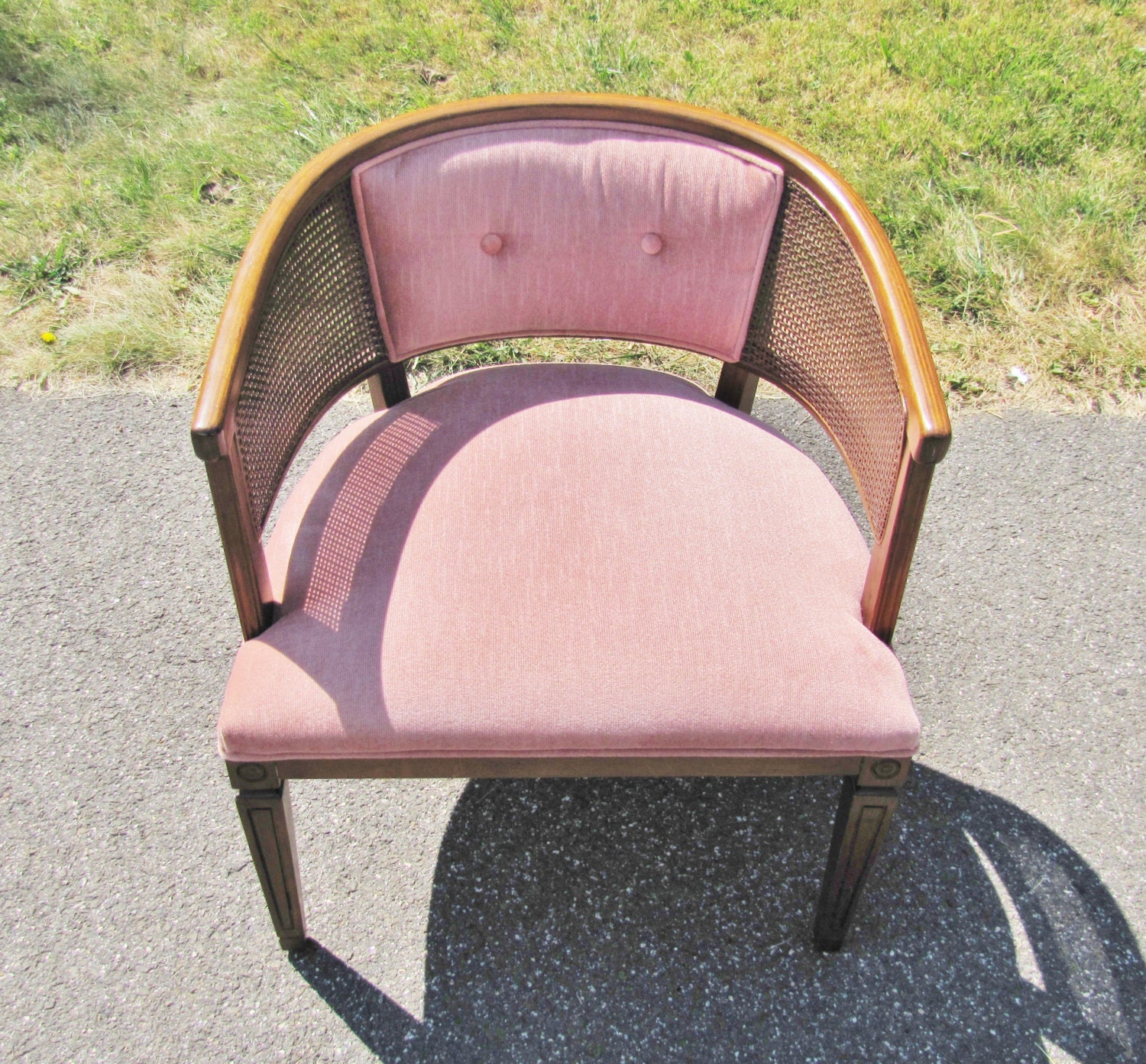 LOCAL PICKUP Mid Century Modern vintage cane barrel chair
