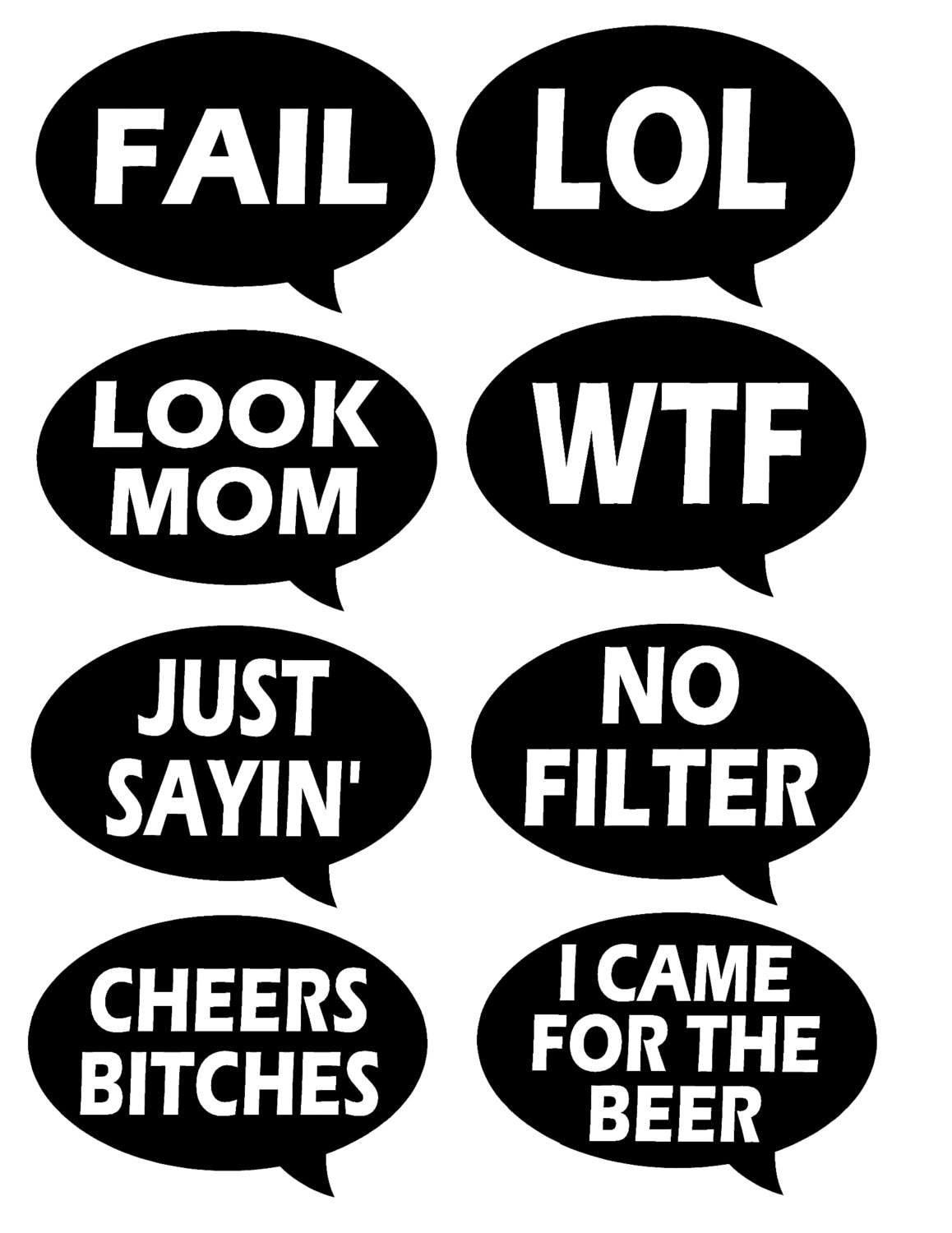 Speech Bubble Photo Booth Prop Speech Bubble Printable Photo