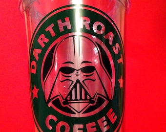 Darth Vader, Darth Roast, Star Wars, Insulated Tumbler Drink ware, Force Awakens, Tumbler with straw, May the Force be with you