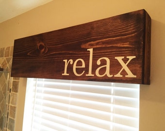 Wooden Window Cornice Valance Box - Customizable in color, text, and size