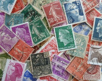 French Colors - 200 Colorful Vintage Stamps from France for Paper Crafting, Collecting, Decoupage, Collage and More...