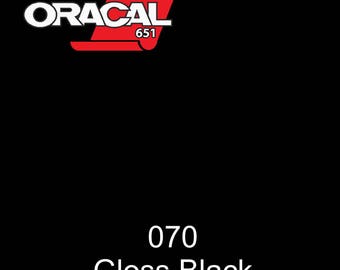 12" - Choose Size ORACAL 651 - Black Gloss - Permanent Adhesive Vinyl for Decals, Tumblers, Car Graphics.