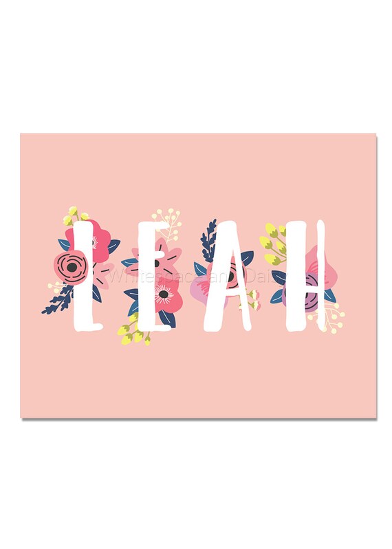 Leah Baby Name Wall Art Leah Baby Name Sign Leah Party