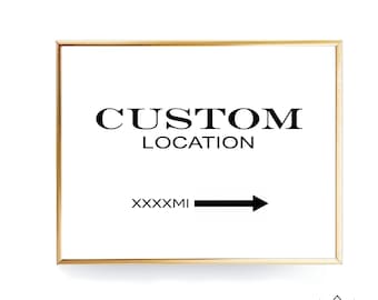 Custom Prada Marfa Print Custom Coordinates Custom Location Print Digital Prints Travel Poster Wedding Custom Sign Location Poster City Sign