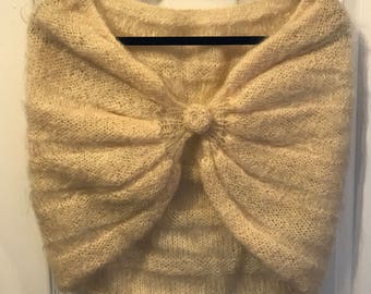 Vintage 1960s cream mohair shrug