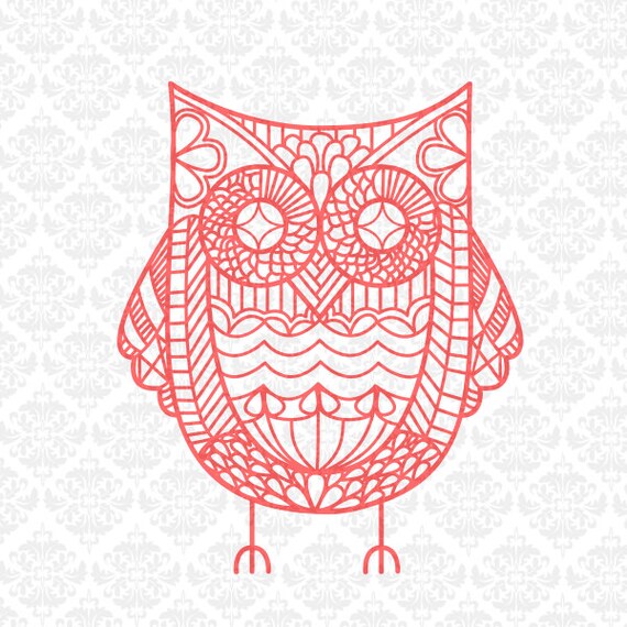 Download Owl Zentangle Animal Filigree Mandala Intricate SVG DXF Ai Eps