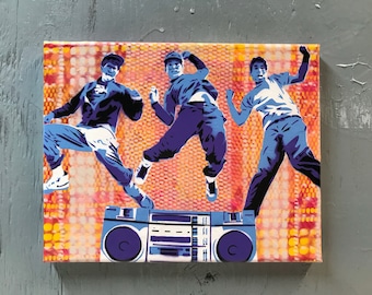 Beastie Boys Painting on Stretched Canvas - pre made and ready to ship - pictures show actual item you are purchasing.