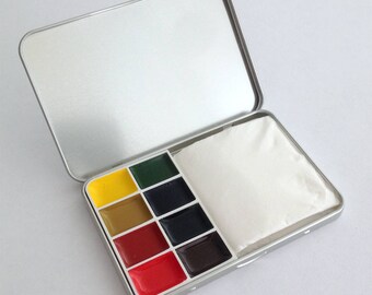 Watercolour box in credit card size (with or without colors available) - Silverbox -.
