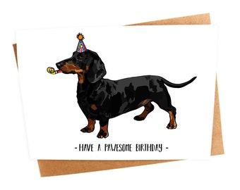 Wiener dog card | Etsy