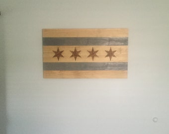 36x21 Stained Chicago Flag