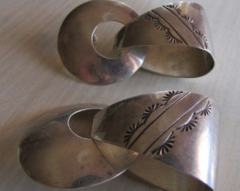 Large Sterling Silver Door Knocker Earrings