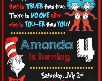 Birthday Invitations - Dr. Seuss - The Cat in the Hat