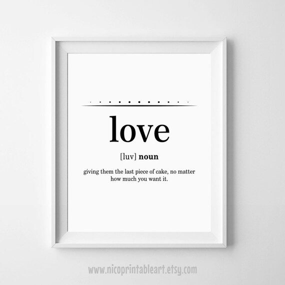 Love Definition Funny Definition Print Love Wall Print Love Funny Definition Love Quote Print Modern Minimal Print Digital Love Print